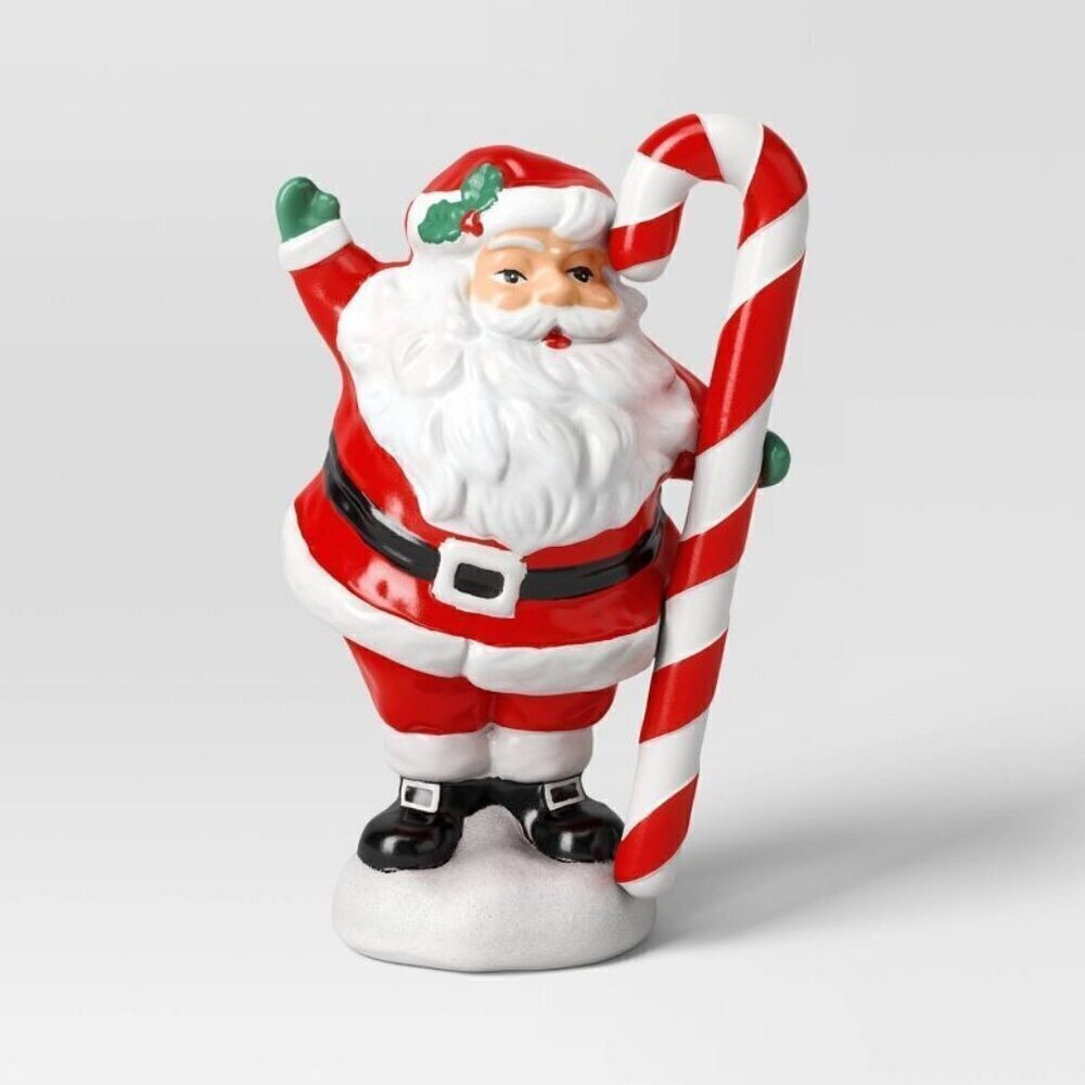 12" Lit Santa Christmas Figurine w/ Candy Cane Blow‎ Mold Wondershop Target 2023